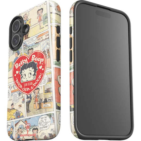 Betty Boop Comic Strip iPhone 16 Plus Impact Case